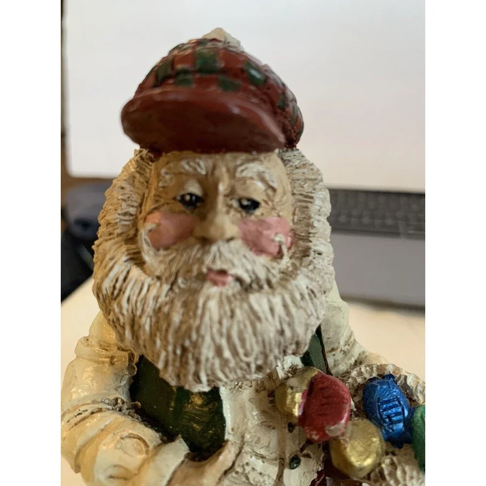 Phillip Gunter 1995 Golfing Santa Figurine, PG5, signed~Clubs, flag, Golf ball